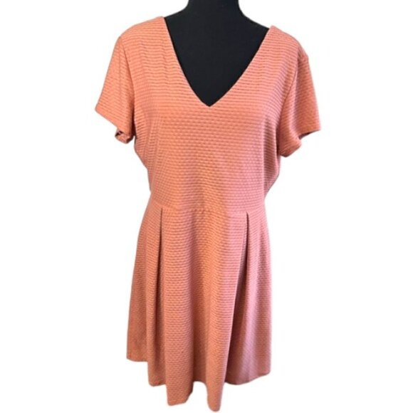 Maurice’s Mauve Pink Waffle Knit A-Line Women’s Dress Size Large - Picture 1 of 10